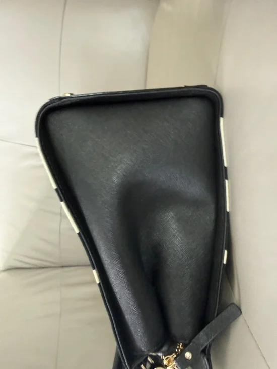 kate spade Black and Cement Striped Candace Satchel (Cameron Street- NWT/ cover) - Picture 5 of 9